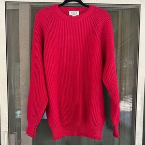 J. McLaughlin Hot Pink Ribbed Crewneck Sweater
